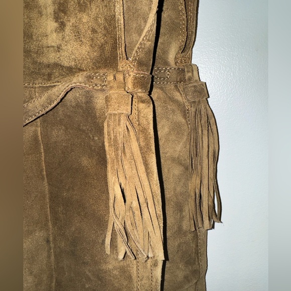 Frye Suede Heeled Boots With Tassel Detail - Picture 7 of 7